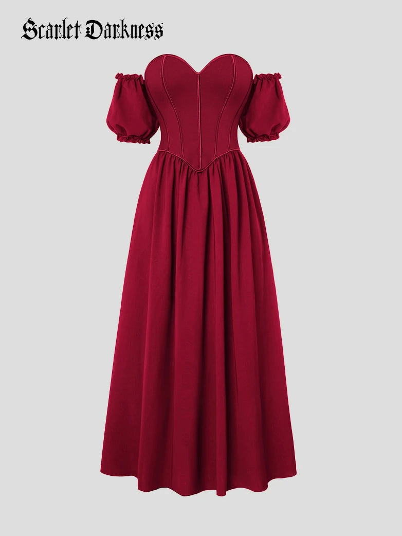 Victorian Off Shoulder Corset Bodice Maxi Dress Victorian Off Shoulder Corset Bodice Maxi Dress