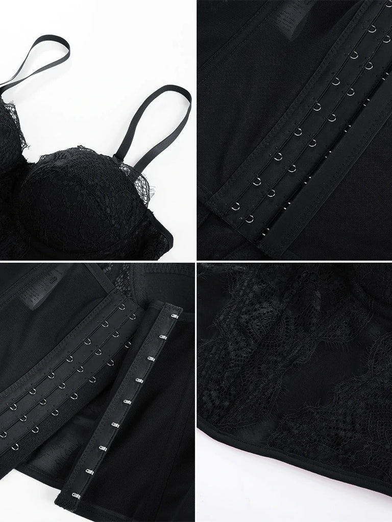 Scarlet Darkness Scarlet Darkness Women Victorian Lace Corset Top