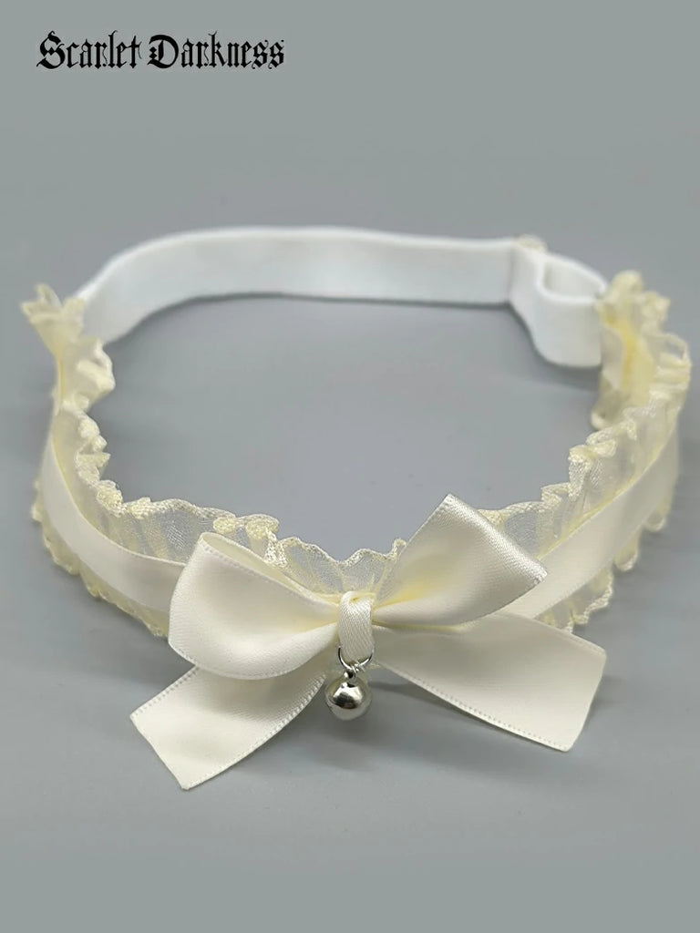 Scarlet Darkness Women's Leg Rings with Bow and Bell for Christmas Apricot