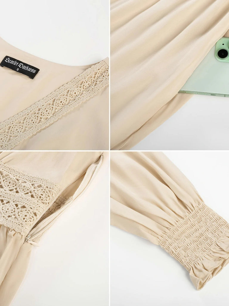 Scarlet Darkness Renaissance Festival Elastic Waist Pockets Dress