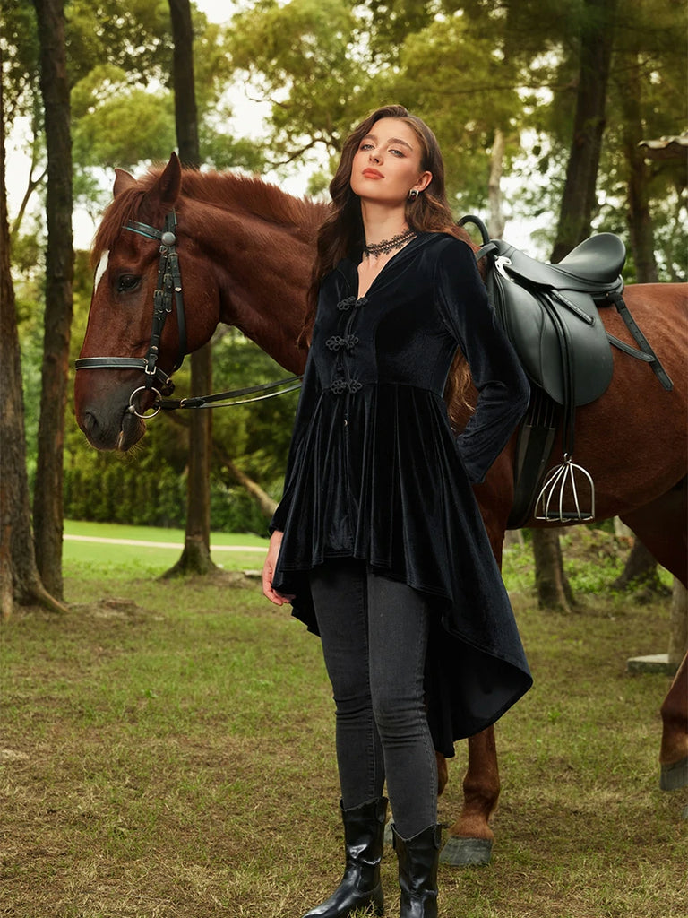 Scarlet Darkness Renaissance Festival Warrior Velvet Hooded Coat