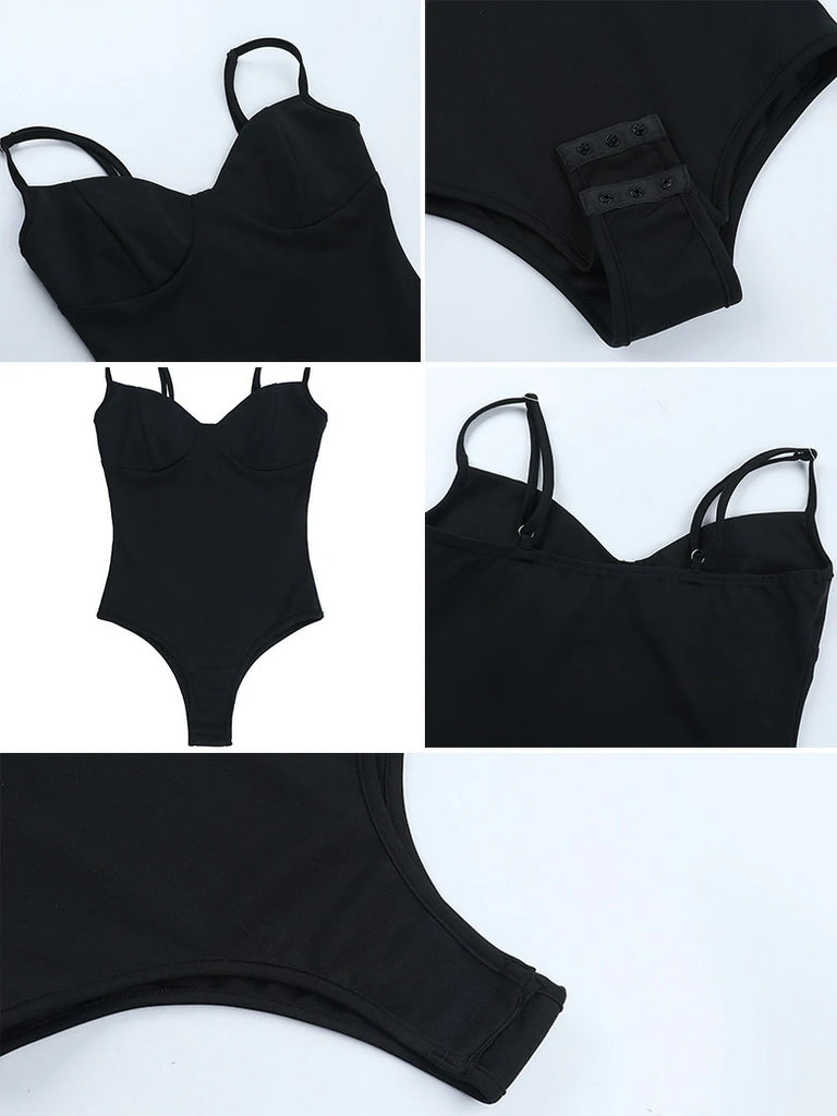 Scarlet Darkness Gothic Suspender Bodysuit Mesh Cape Two-Piece Set