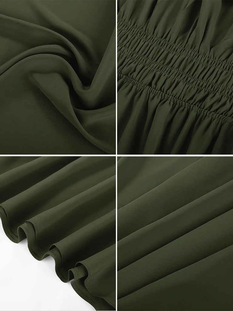 Scarlet Darkness Renaissance Fairy Slit Sleeve Draped Neck Pockets Dress