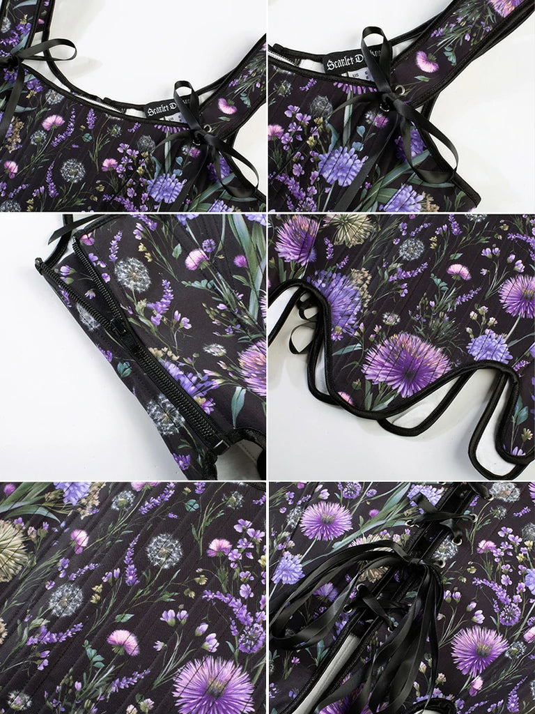 Scarlet Darkness Victorian Fairy Cottagecore Corset Lace-up Vest