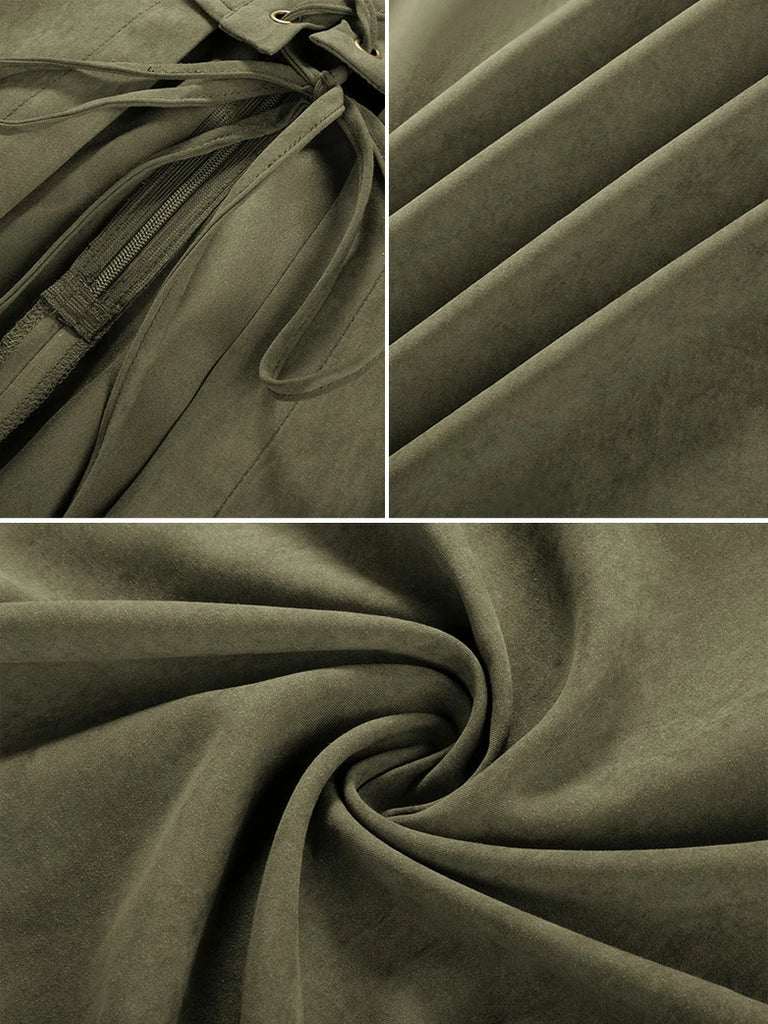 Scarlet Darkness Exquisite Renaissance Pocket Overdress with Front Slit