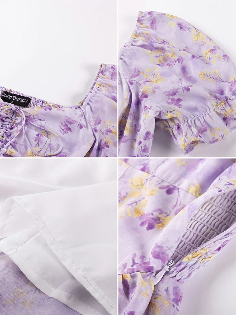 Scarlet Darkness Victoria Off Shoulder Double-Layer Hem Dress with Pockets