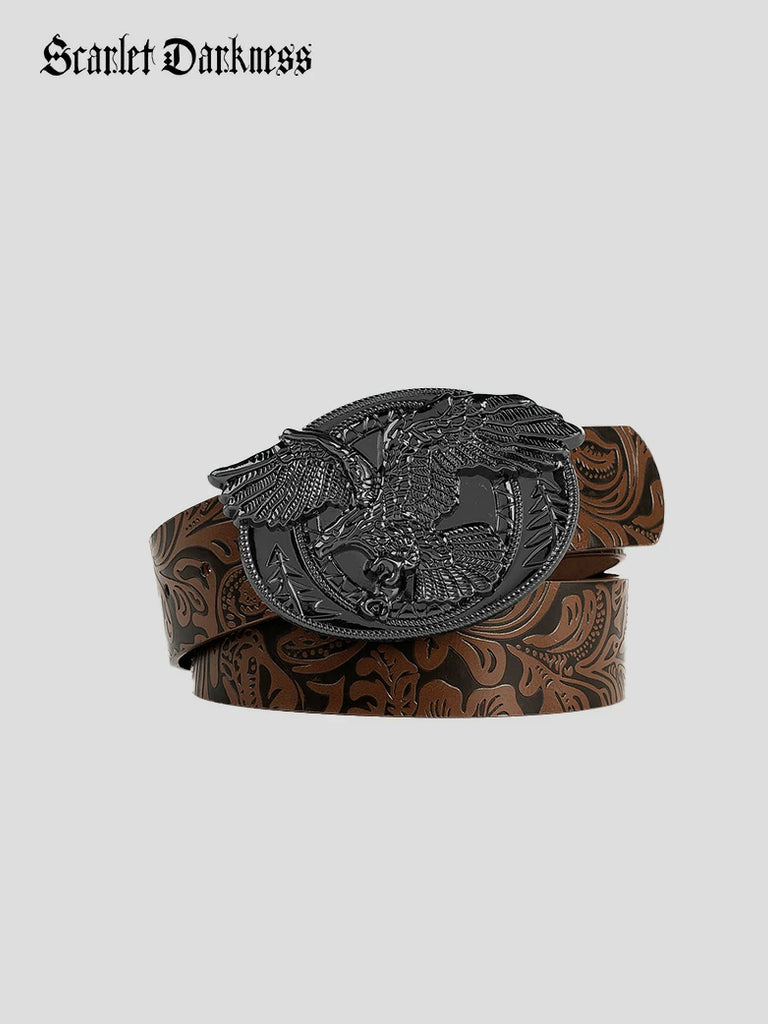 Scarlet Darkness Interchangeable Double Buckle Renaissance Waist Belt