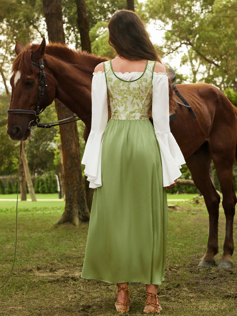 Scarlet Darkness Whimsical Fantasy Jacquard Fairy 2pcs Set Dress