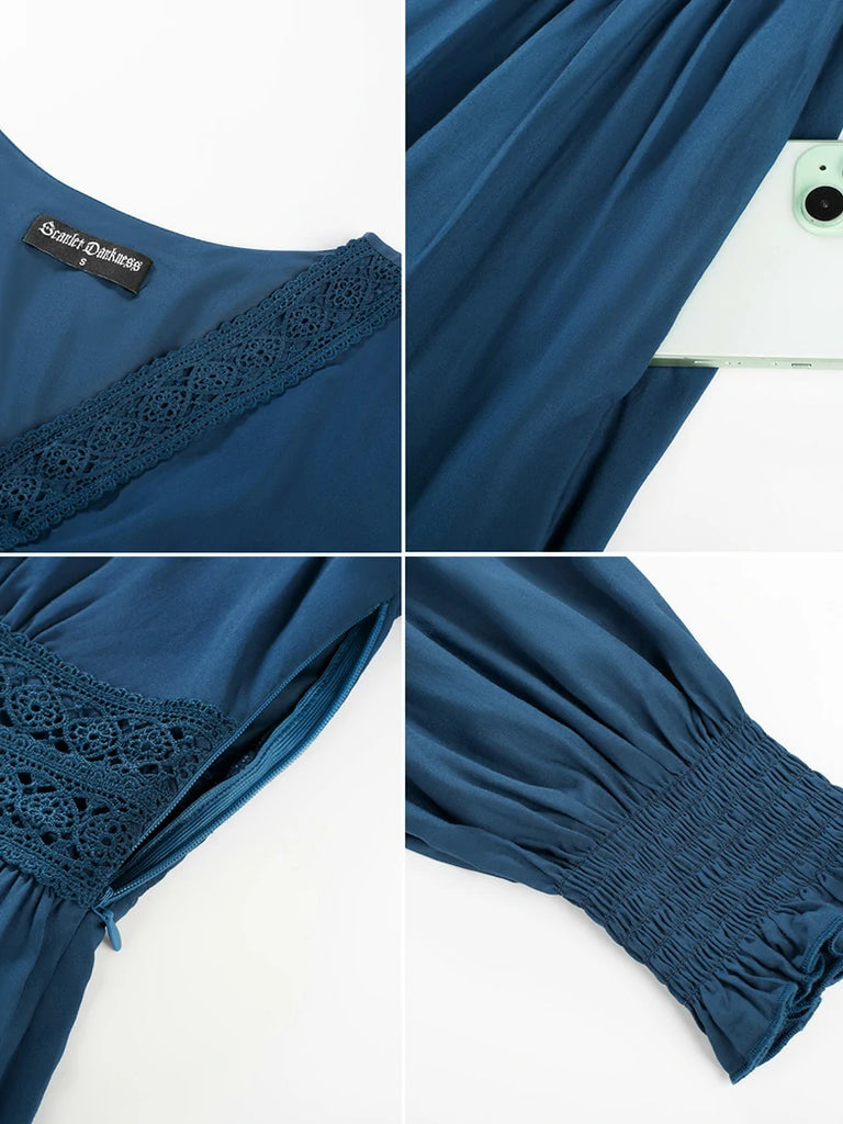 Scarlet Darkness Renaissance Festival Elastic Waist Pockets Dress