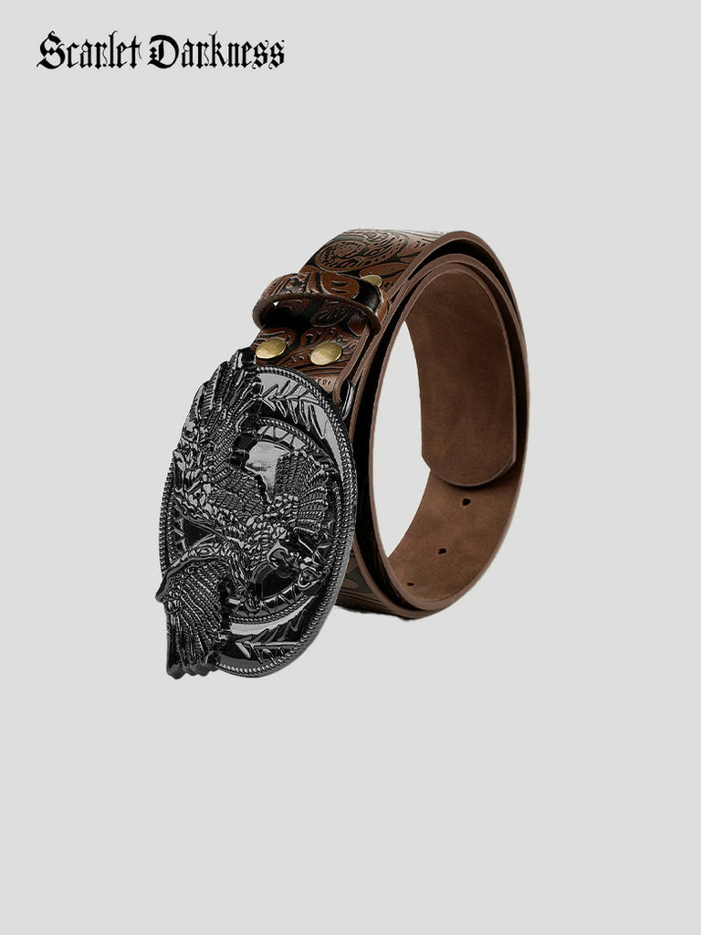 Scarlet Darkness Interchangeable Double Buckle Renaissance Waist Belt