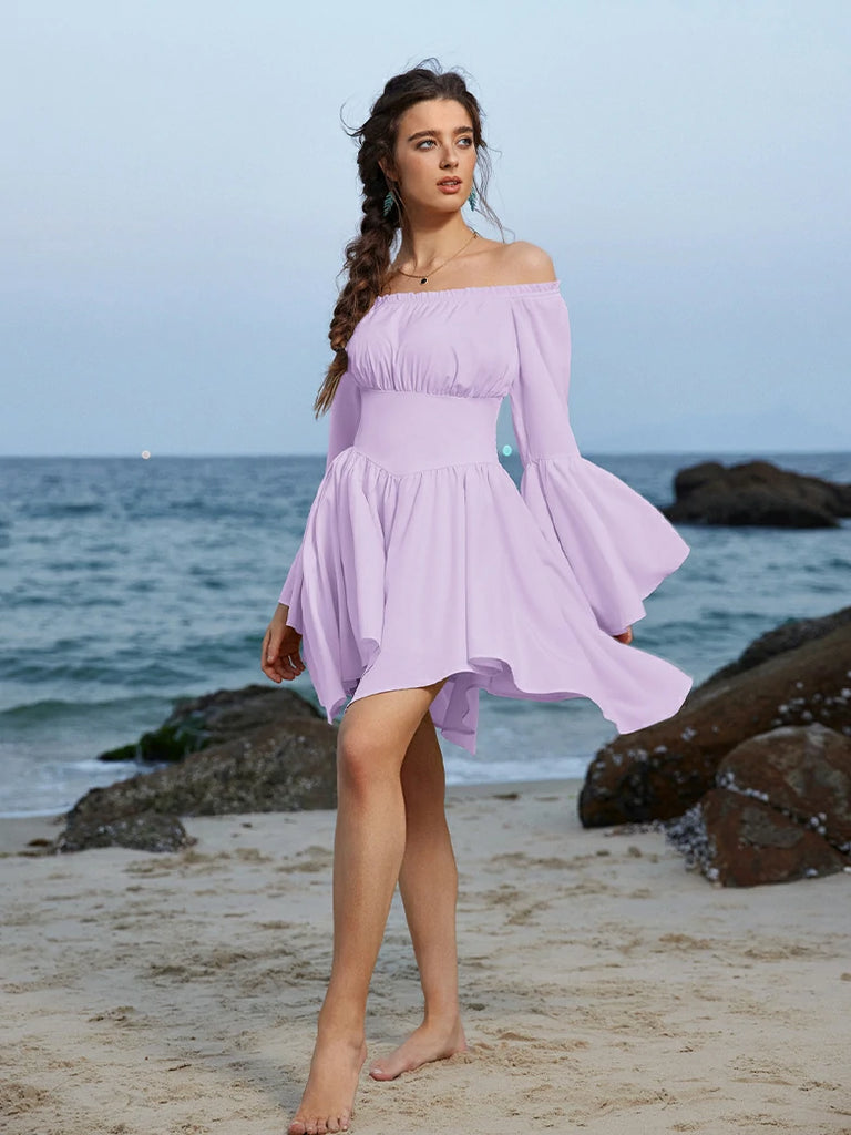 Scarlet Darkness Renaissance Off Shoulder Witch Cosplay Pocket Dress