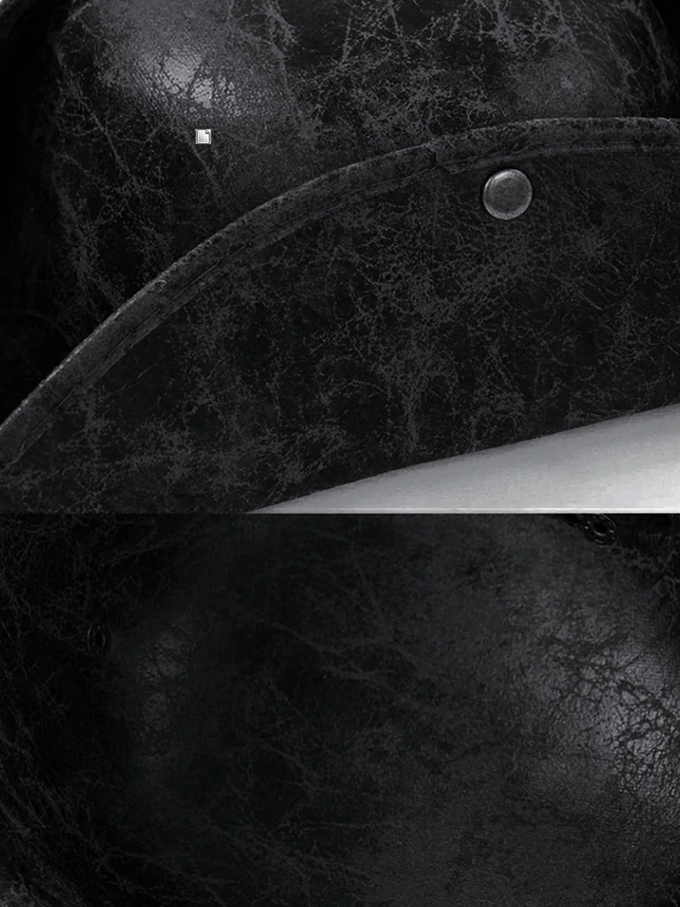 Scarlet Darkness Vintage Patterned Pirate Triangle Leather Hat