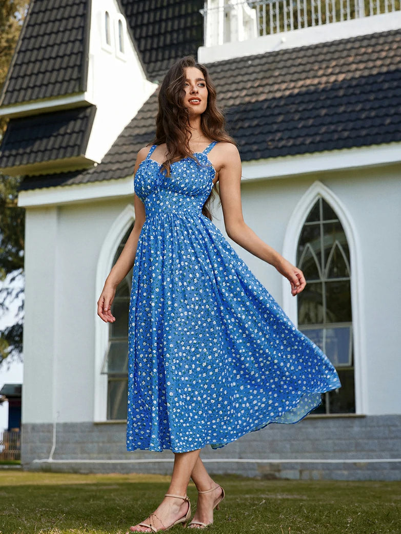 Scarlet Darkness 2026 Floral Corset Dress Long Milkmaid Dress with