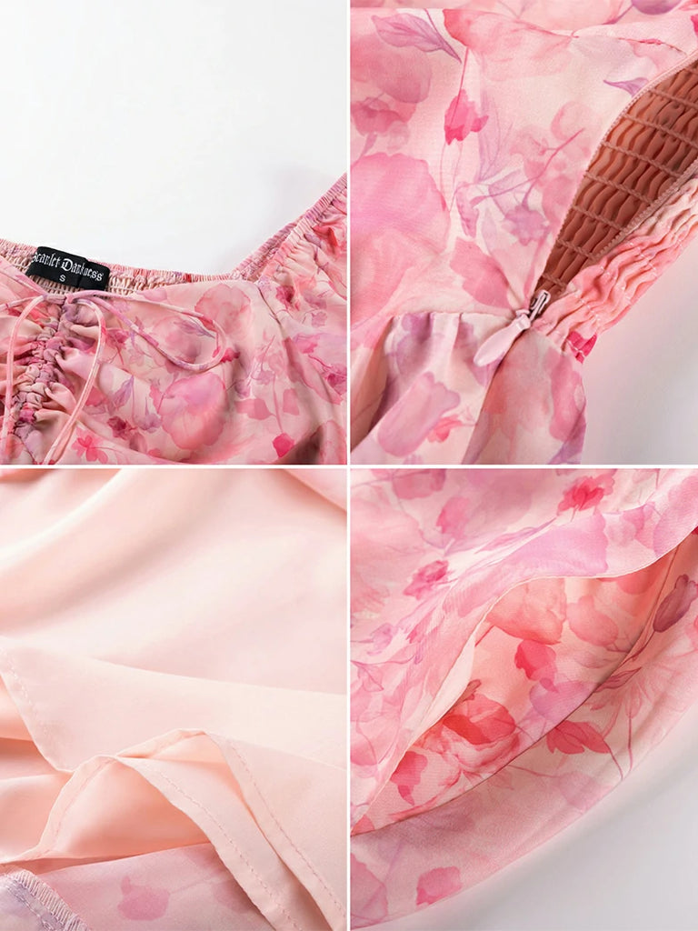 Scarlet Darkness Victoria Off Shoulder Double-Layer Hem Dress with Pockets