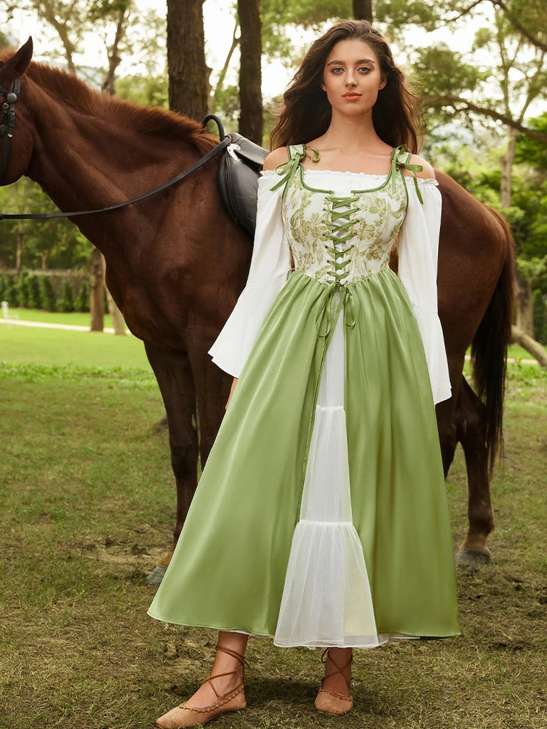 Scarlet Darkness Whimsical Fantasy Jacquard Fairy 2pcs Set Dress