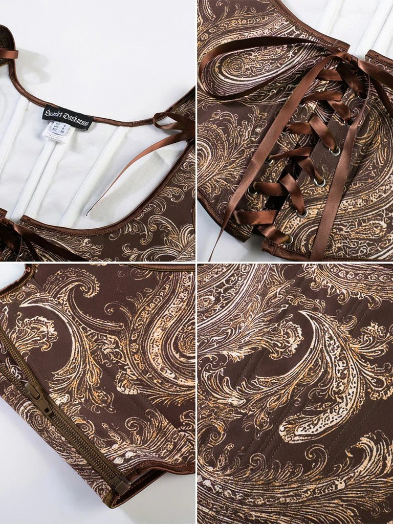 Scarlet Darkness Under Bust Bustier Waist Corset with 11 Bones