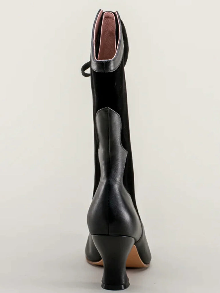 Scarlet Darkness Gothic Velvet Leather High-heeled Boots for Parties