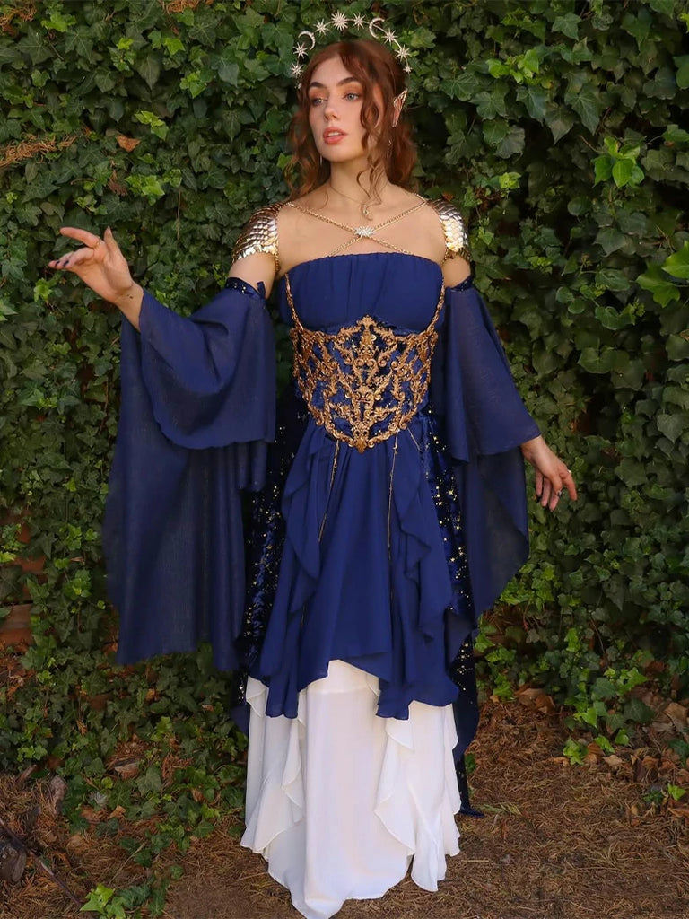 Scarlet Darkness Fantasy Fashion Star Moon Goddess Hair Crown