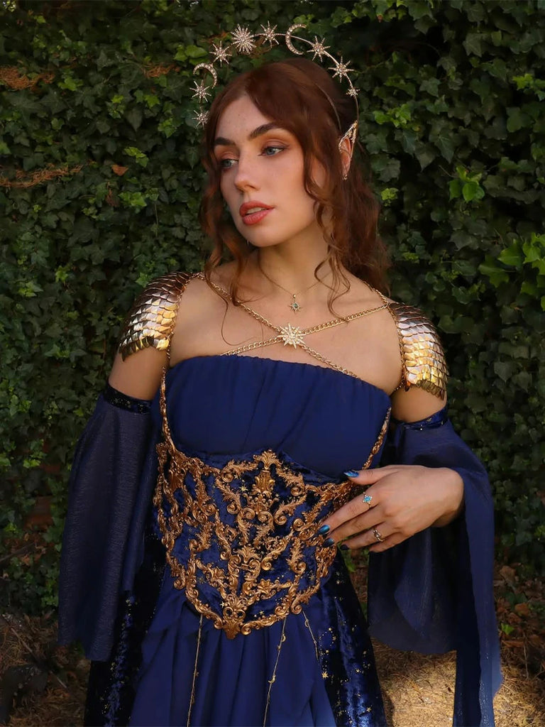 Scarlet Darkness Fantasy Fashion Star Moon Goddess Hair Crown