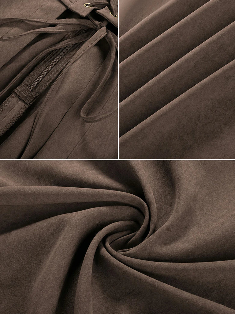 Scarlet Darkness Exquisite Renaissance Pocket Overdress with Front Slit