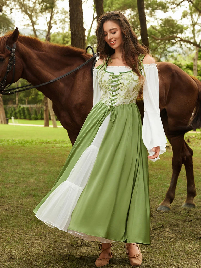 Scarlet Darkness Whimsical Fantasy Jacquard Fairy 2pcs Set Dress