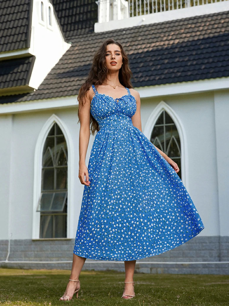 Scarlet Darkness 2026 Floral Corset Dress Long Milkmaid Dress with