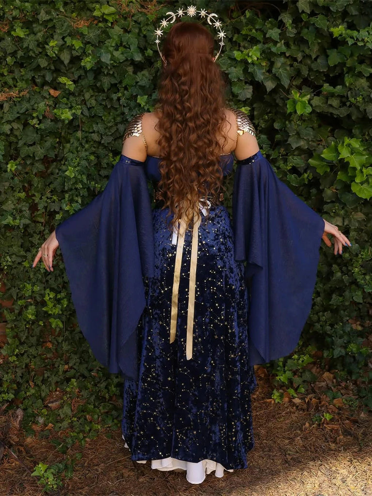 Scarlet Darkness Fantasy Fashion Star Moon Goddess Hair Crown