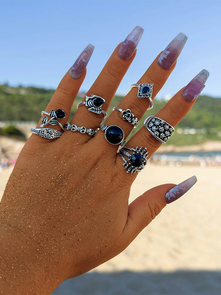 Scarlet Darkness Women's Halloween Vampire Ring Set 5