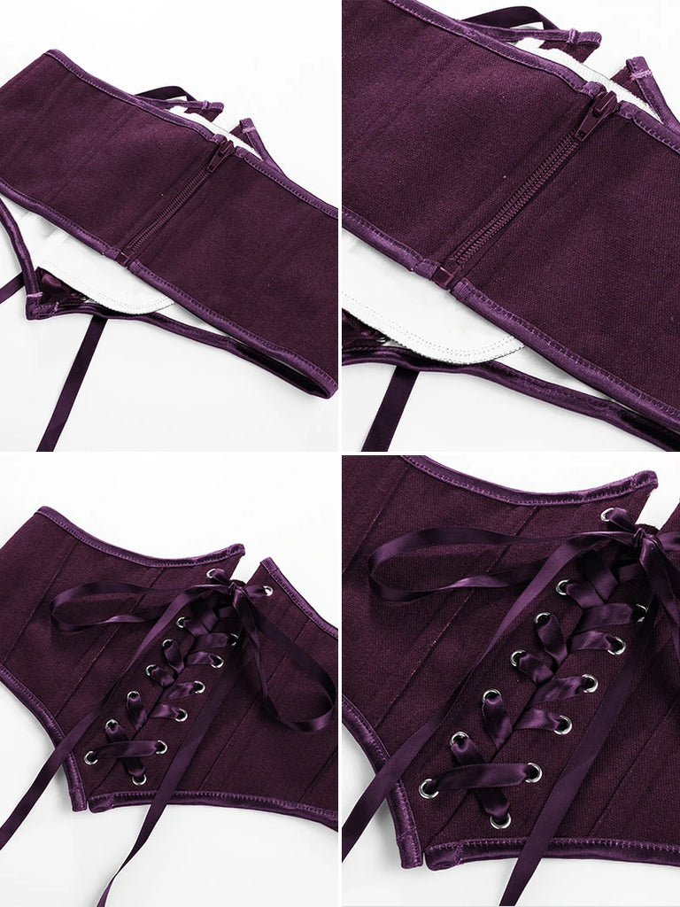 Scarlet Darkness Renaissance Corset Belt with 14 Boned Waist Cincher