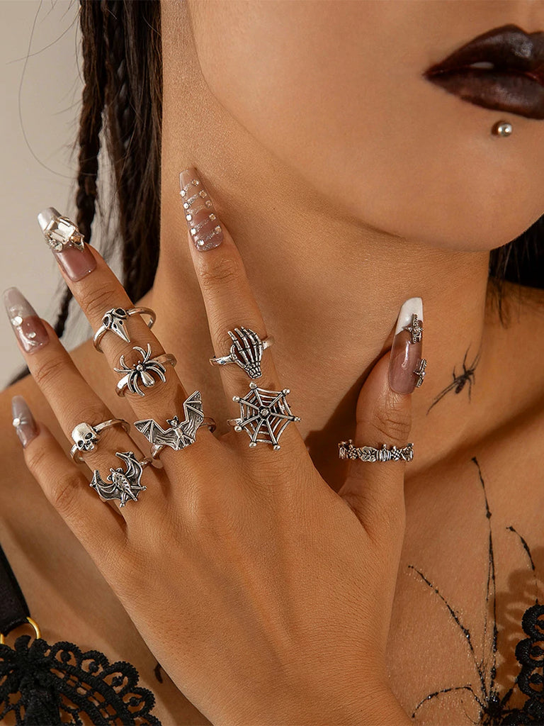 Scarlet Darkness Women's Halloween Vampire Ring Set 3