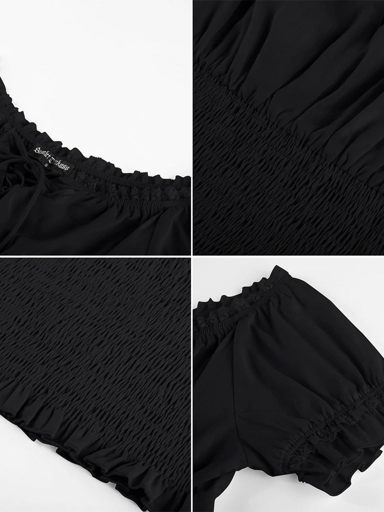 Scarlet Darkness Women Renaissance Cotton Off Shoulder Tops