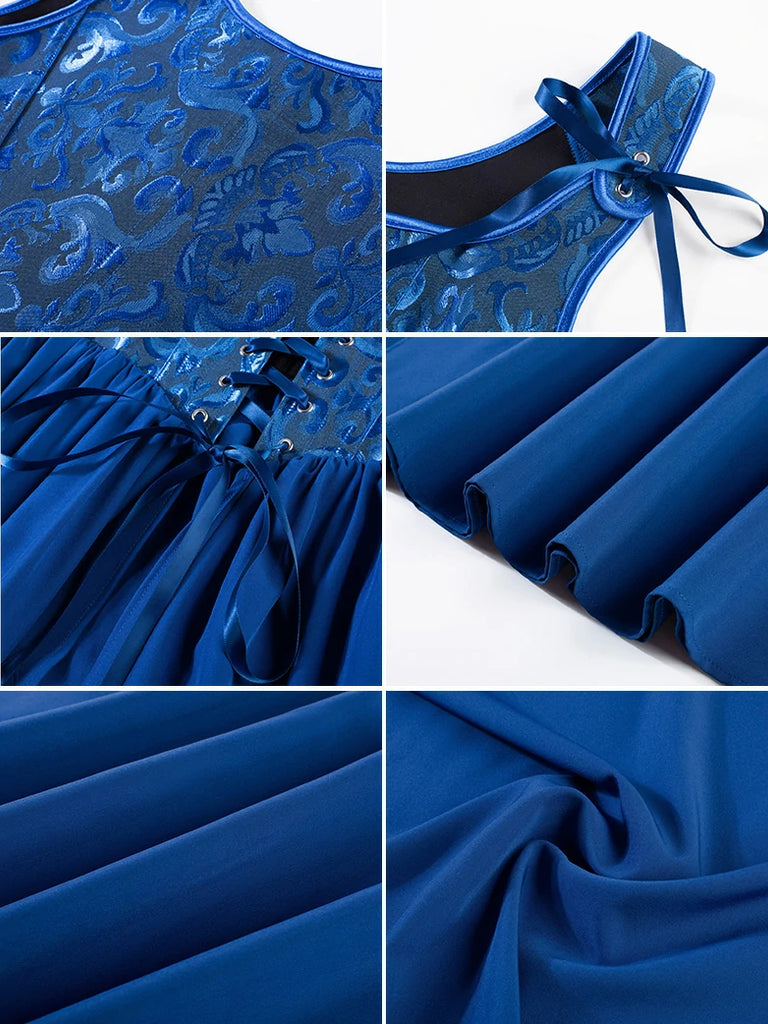 Scarlet Darkness Renaissance Jacquard Boned Pocket Overdress + Chemise