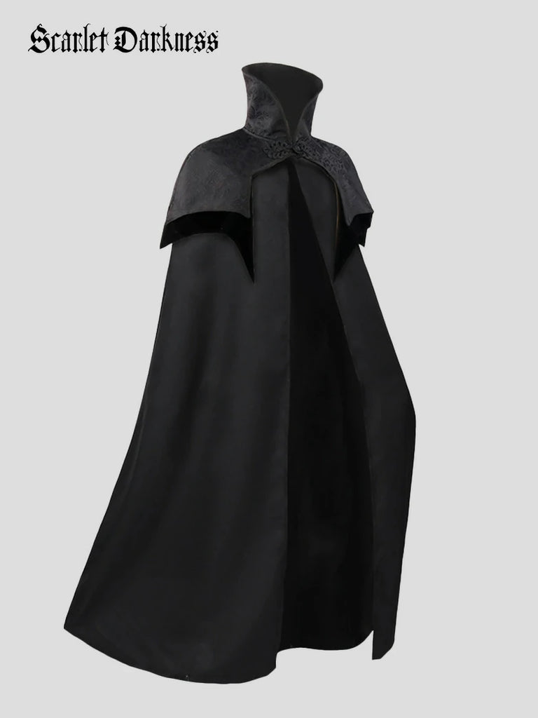 Scarlet Darkness Medieval Knights Stand Collar Cloak For Renfaire