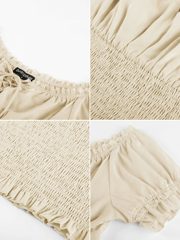 Scarlet Darkness Women Renaissance Cotton Off Shoulder Tops