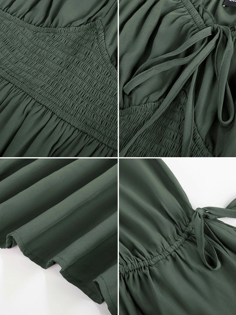 Scarlet Darkness Renaissance Faire Long Slit Sleeve Pockets Dress