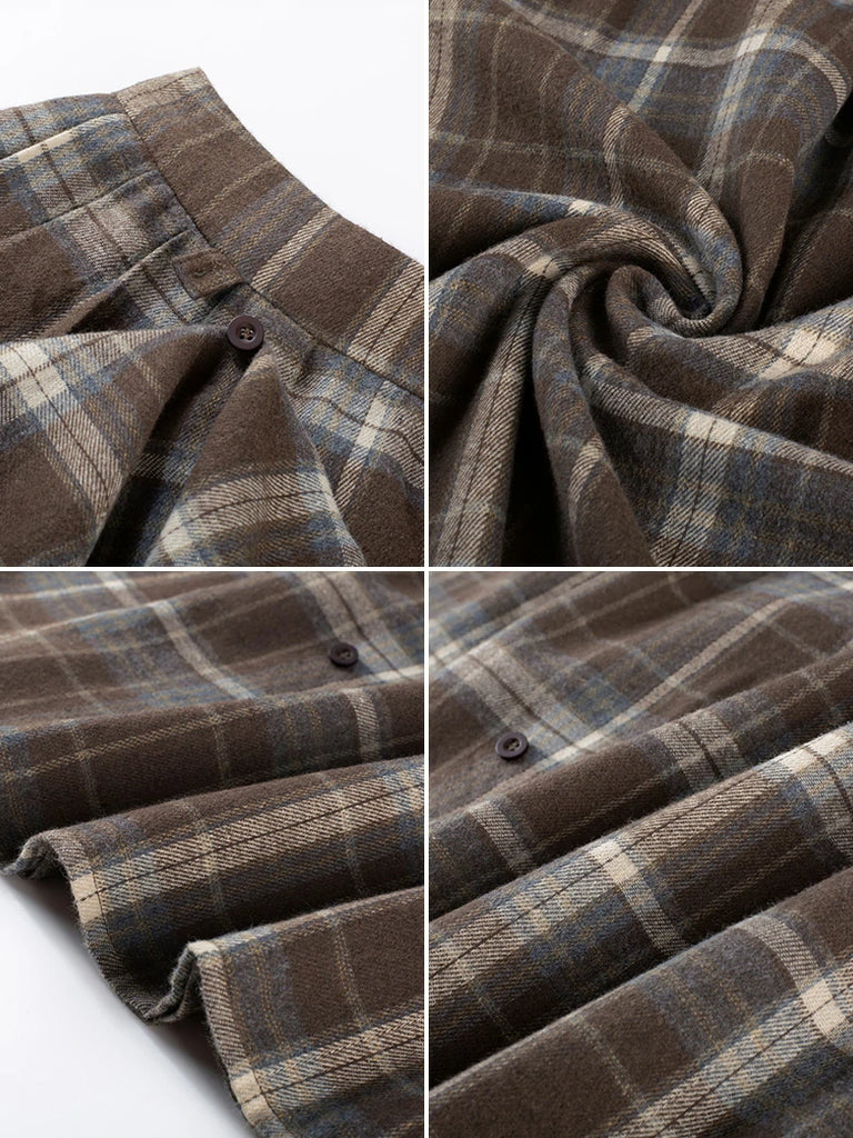 Scarlet Darkness Renaissance Plaided Buckle up Maxi Skirt