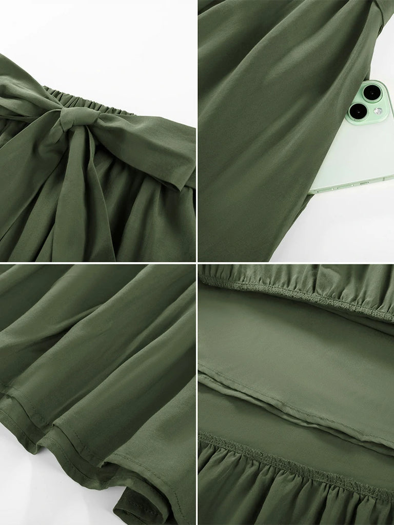 Scarlet Darkness Women Renaissance Tiered Swing Pockets Skirt