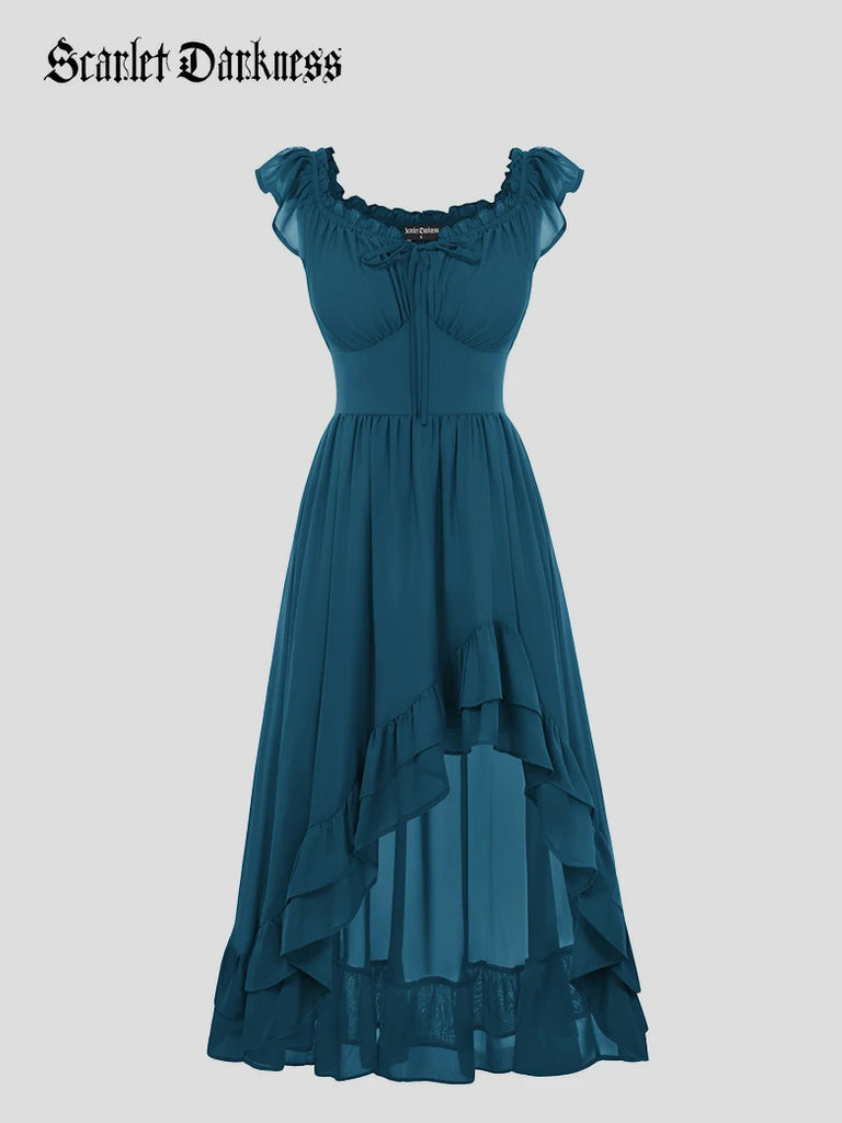 Scarlet Darkness Renaissance Dresses with Pockets