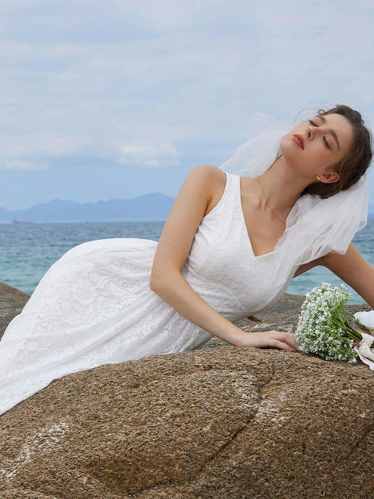 Scarlet Darkness VIctoria Gothic Chiffon Lace Slit Sleeve Party Dress