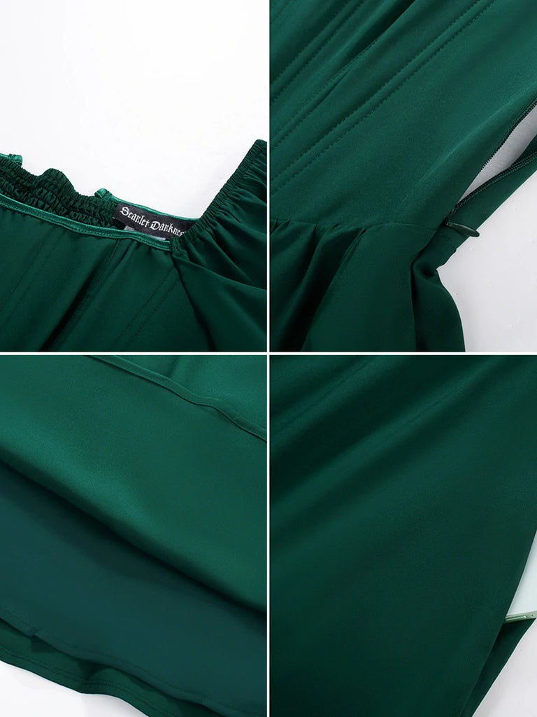 Scarlet Darkness Victorian Cocktail Party Corset Dress with Pockets