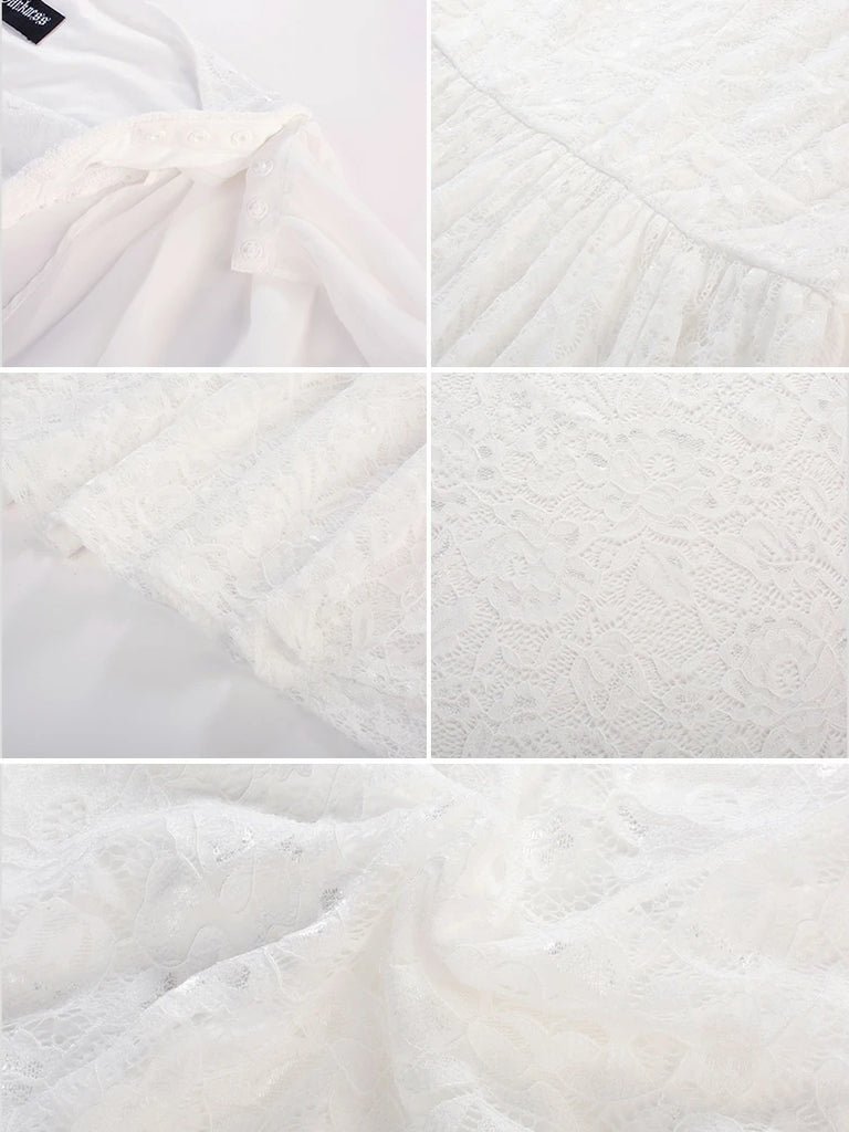 Scarlet Darkness VIctoria Gothic Chiffon Lace Slit Sleeve Party Dress