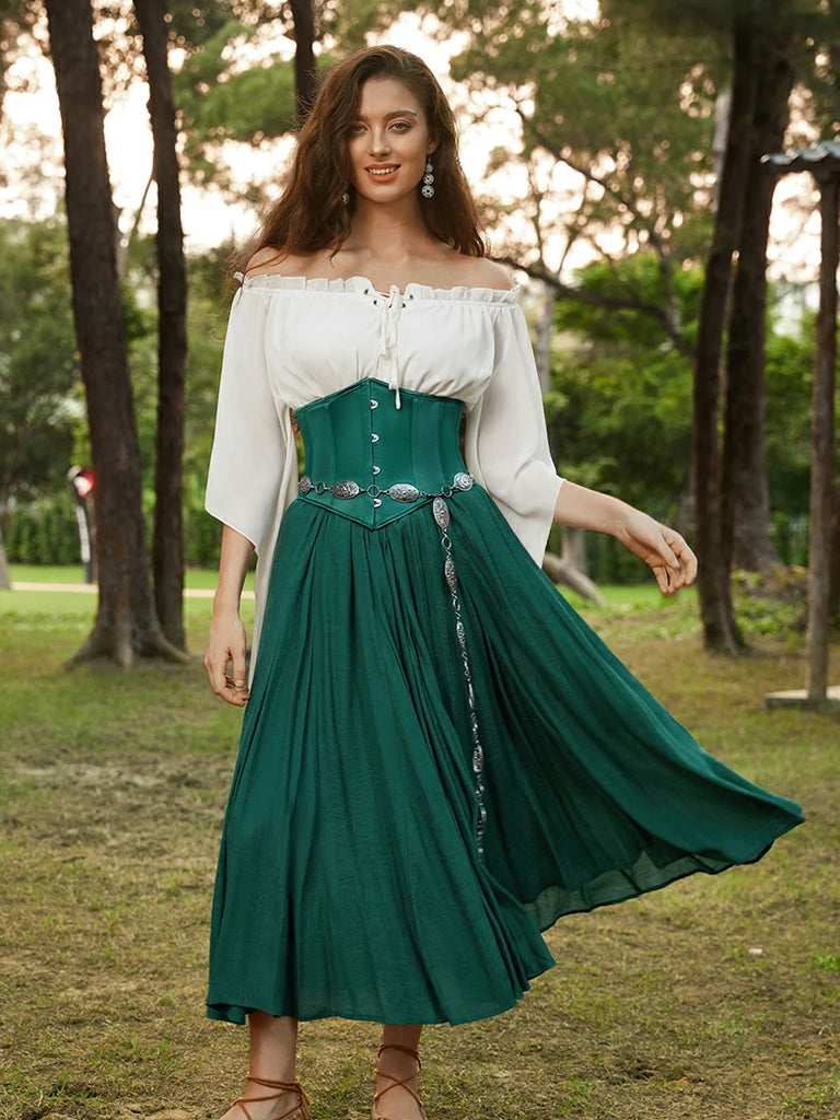 Scarlet Darkness Renaissance Flowing Off-Shoulder Witch Tops