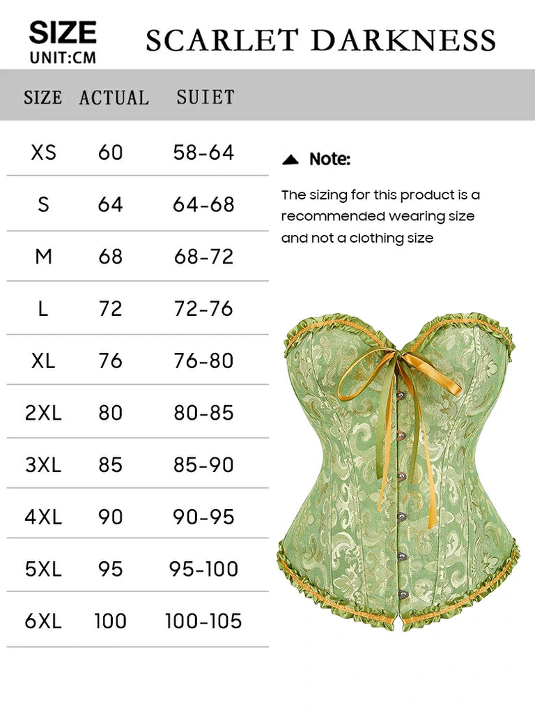 Scarlet Darkness Tinkerbell Jacquard Corset Top Boned Shapewear