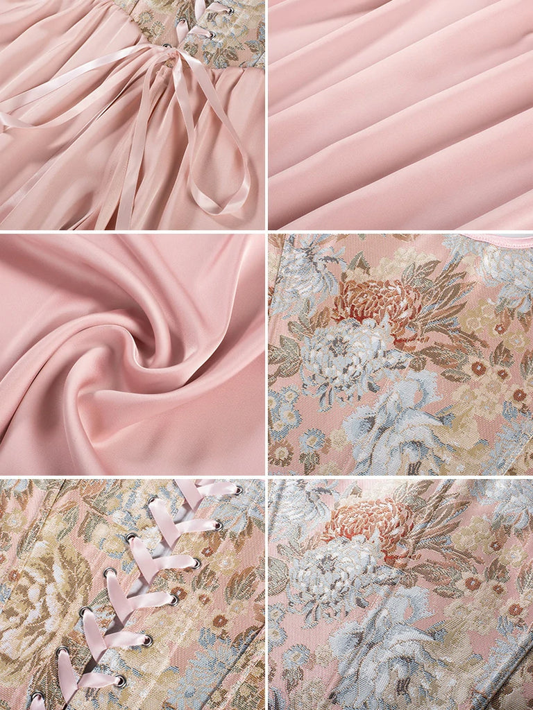 Scarlet Darkness Whimsical Fantasy Jacquard Fairy 2pcs Set Dress