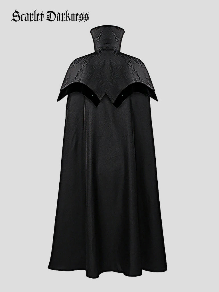 Scarlet Darkness Medieval Knights Stand Collar Cloak For Renfaire
