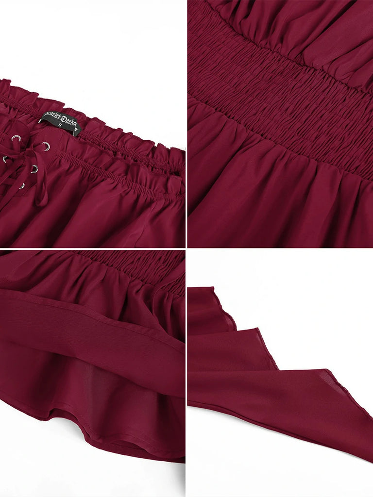 Scarlet Darkness Renaissance Flowing Off-Shoulder Witch Tops