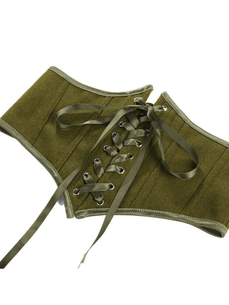 Scarlet Darkness Renaissance Corset Belt with 14 Boned Waist Cincher