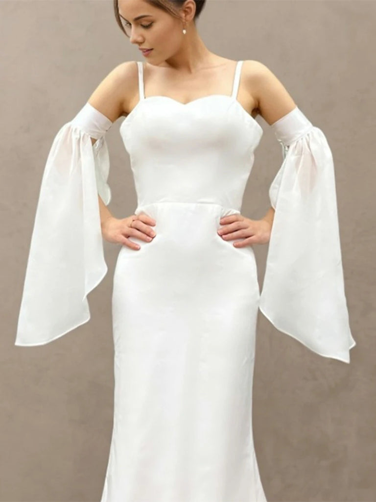 Scarlet Darkness Fantasy Fairy Cosplay Chiffon Sleeve with Lace-up White 55cm One pair (two pieces)