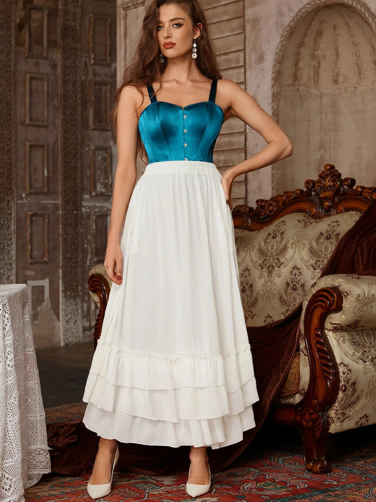 Scarlet Darkness Women Renaissance Tiered Swing Pocket Skirts