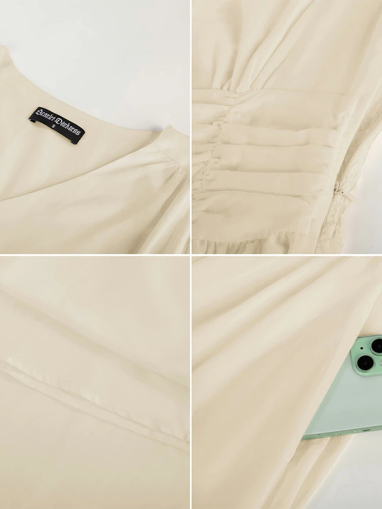 Scarlet Darkness Renaissance Fairy Elastic Waist Maxi Dress with Pockets